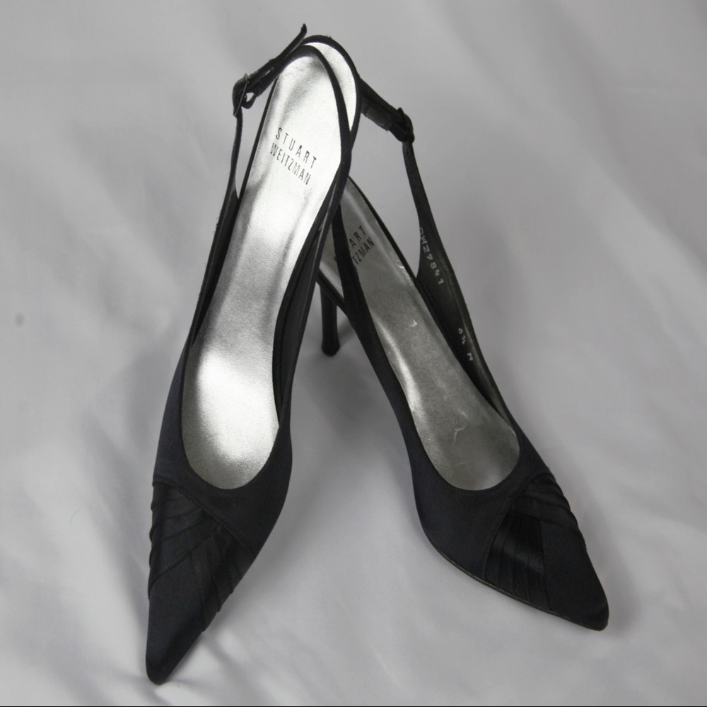 NWOB Stuart Weitzman Satin Slingback Heels 6.5 M